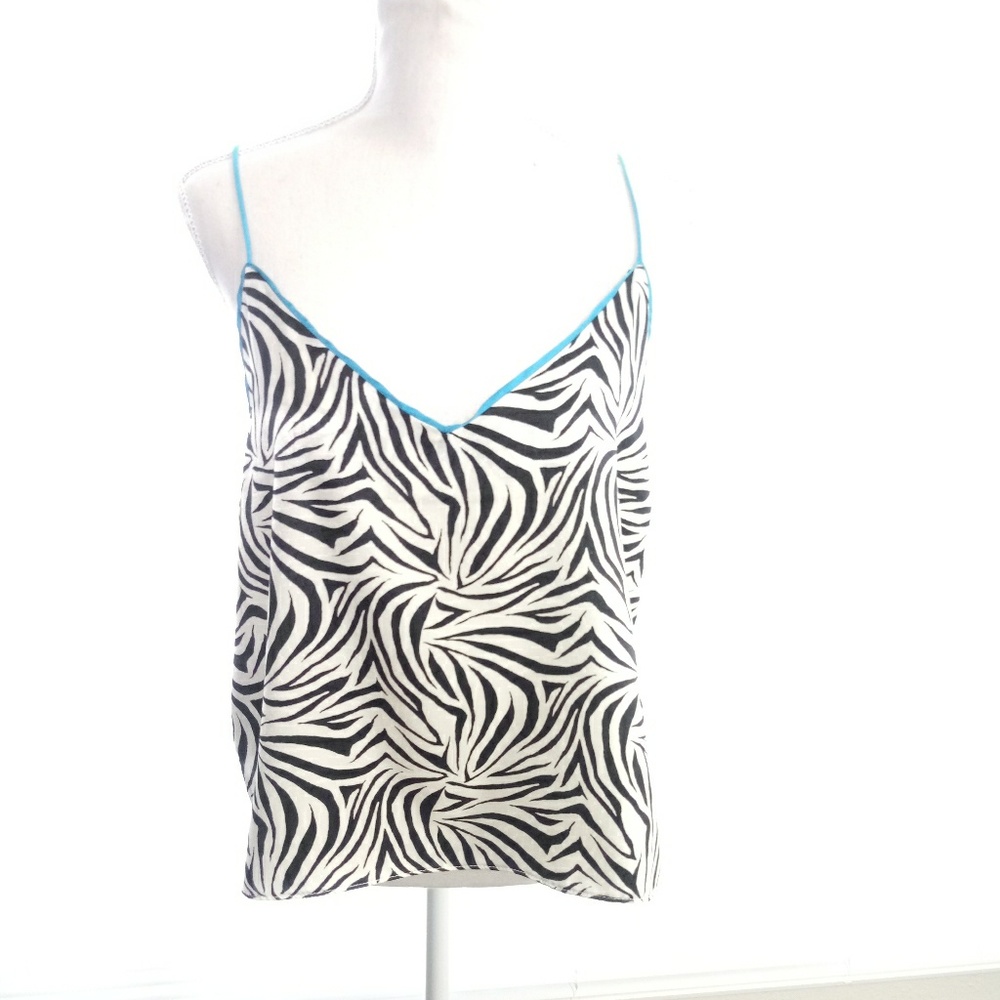 NWT Top Shop Zebra Print Piped Cami Sz 12
